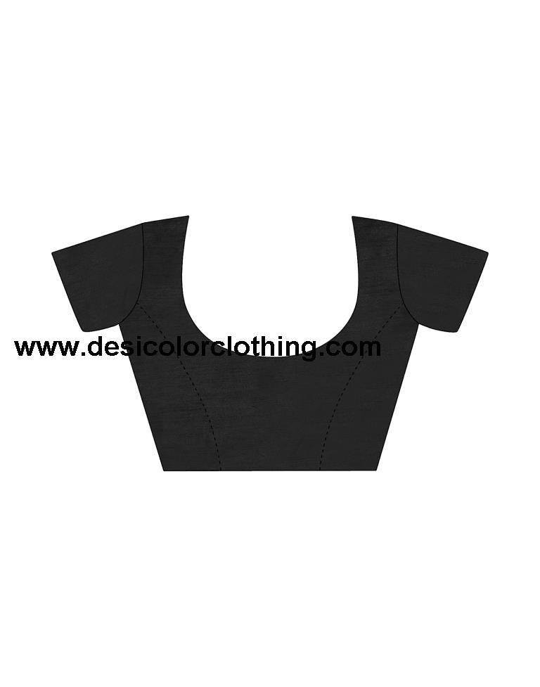 Black Georgette Plain Saree