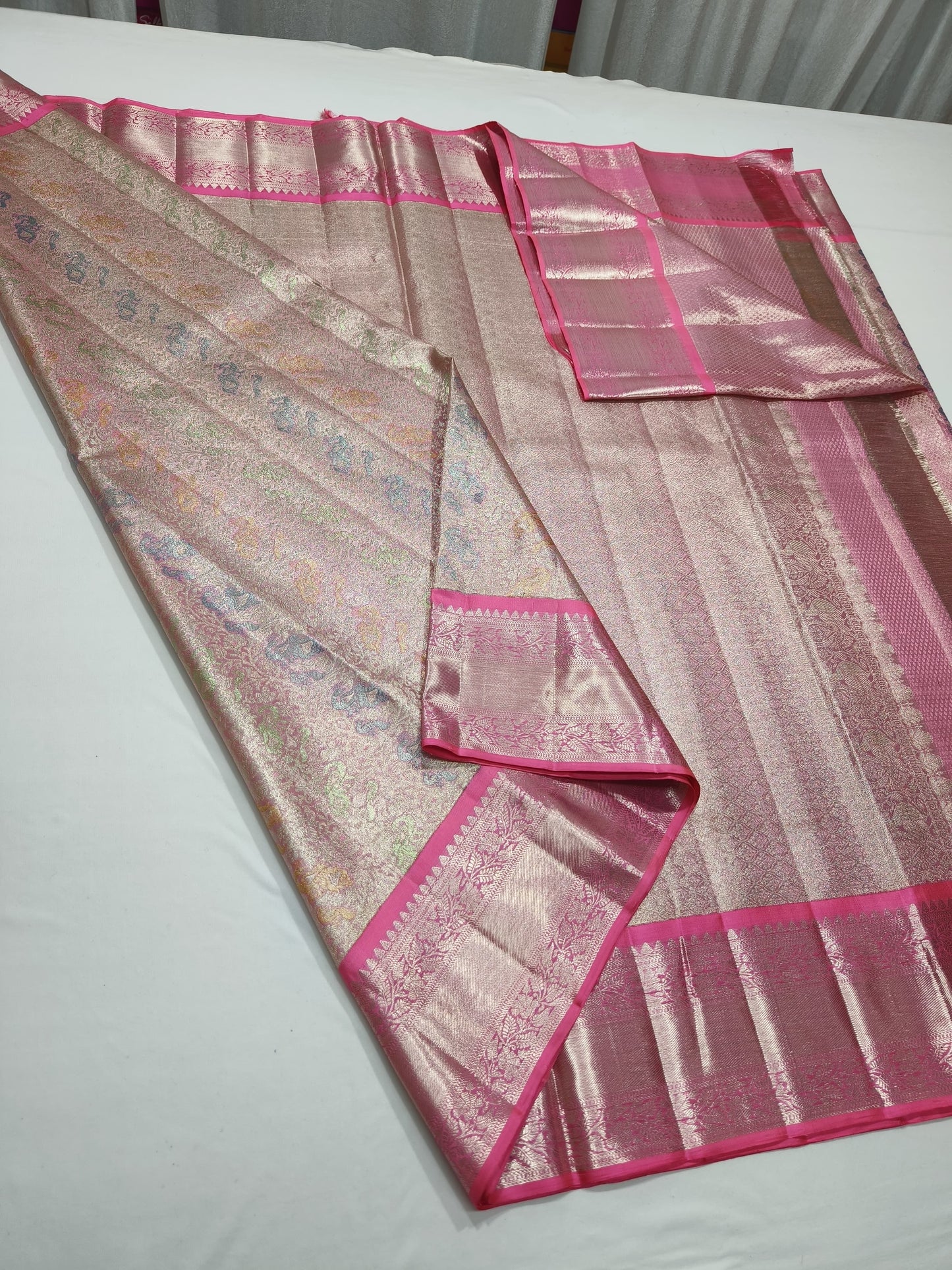 Product Image - Exquisite Kanjeevaram Designer Saree with Multi-Color Meena Work