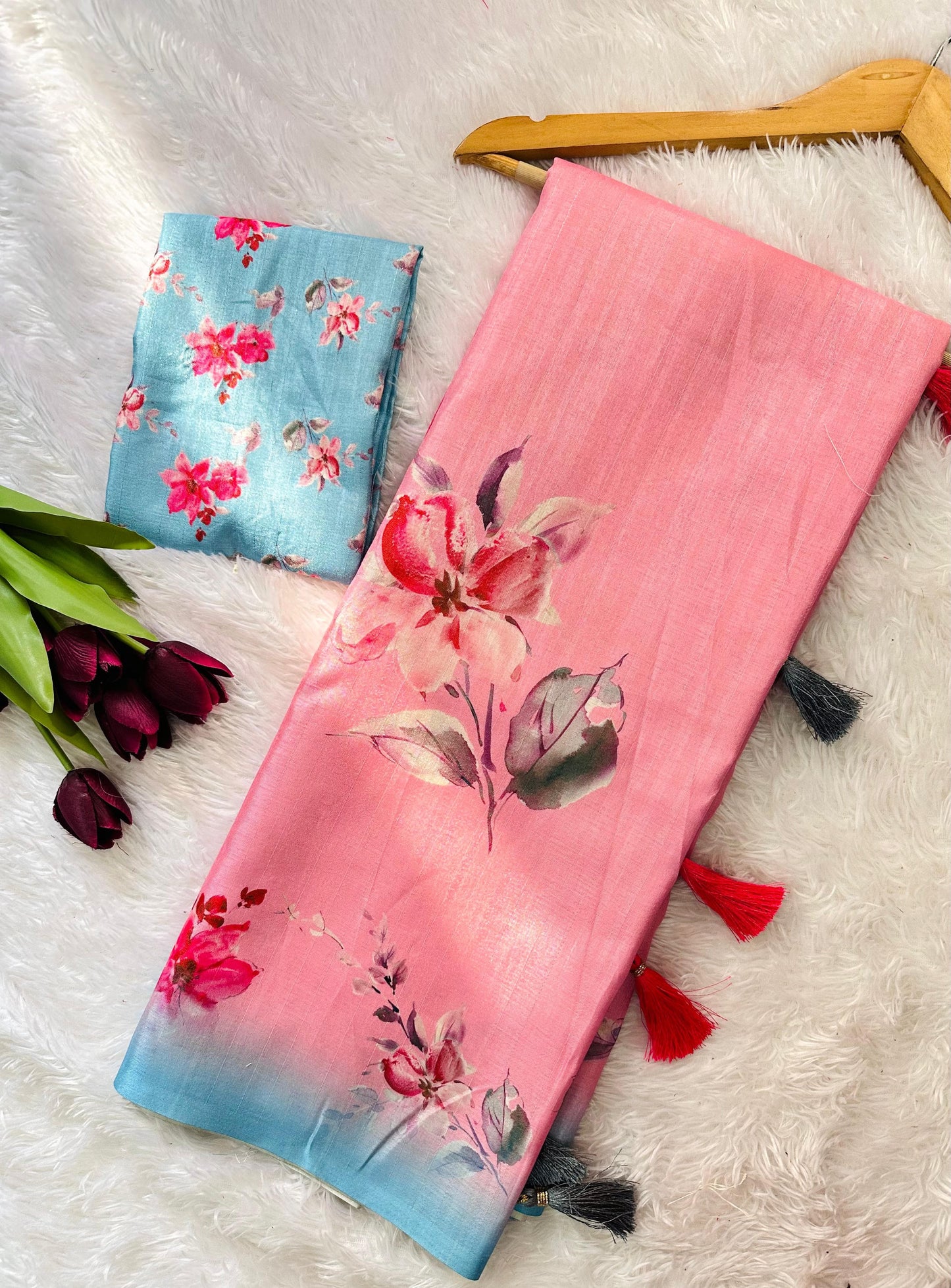 Product Image - Exclusive Tussar Silk Saree with Floral Pattern