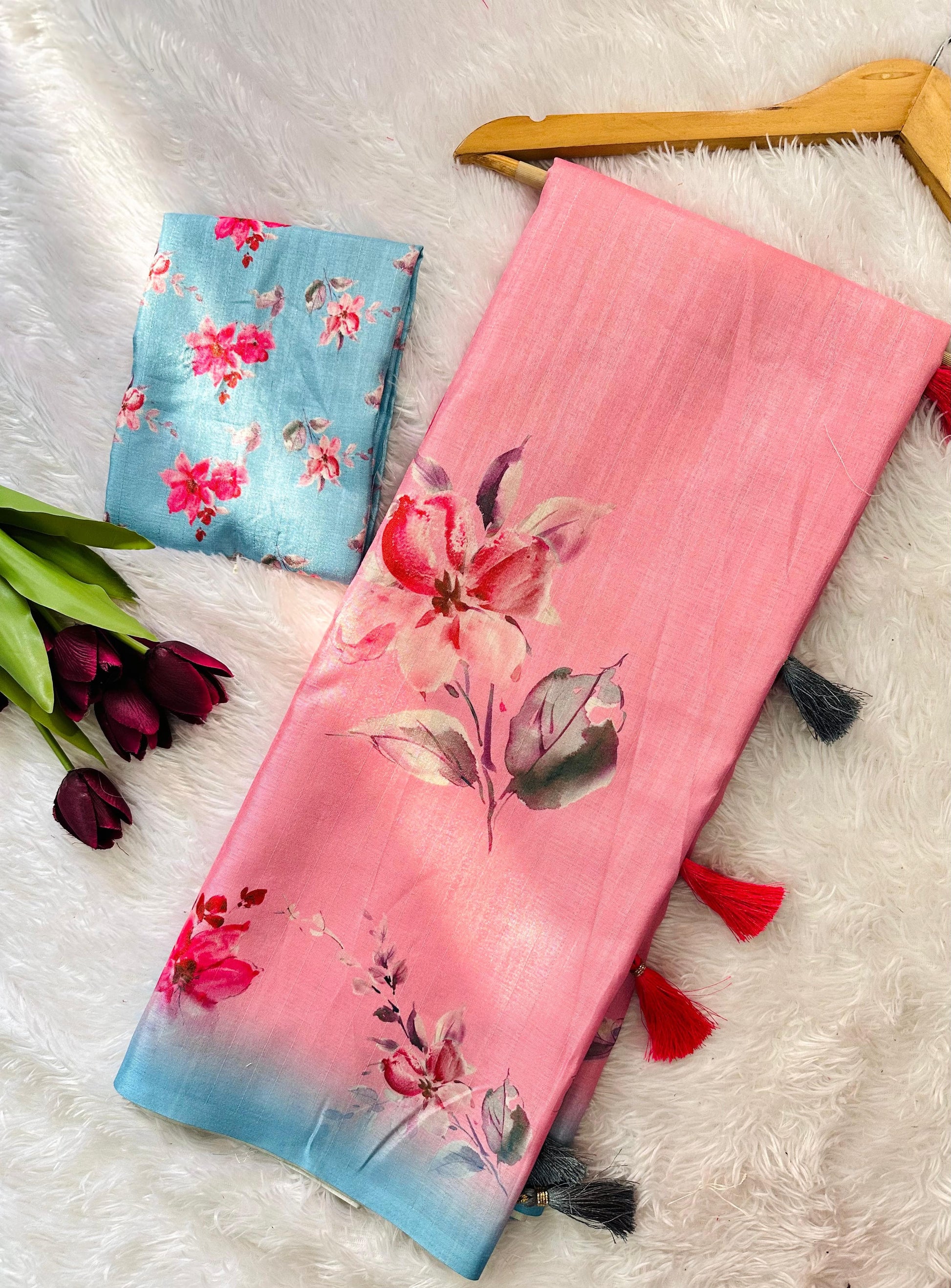 Product Image - Exclusive Tussar Silk Saree with Floral Pattern