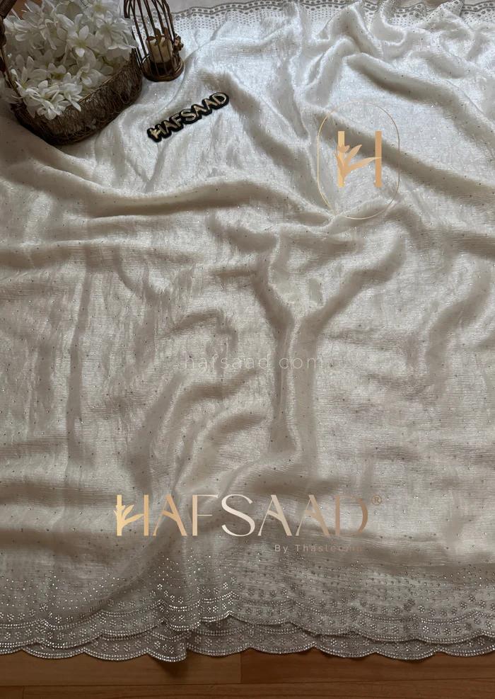 Product Image - Elegant Designer Zimichu Saree with Swarovski Embellishments