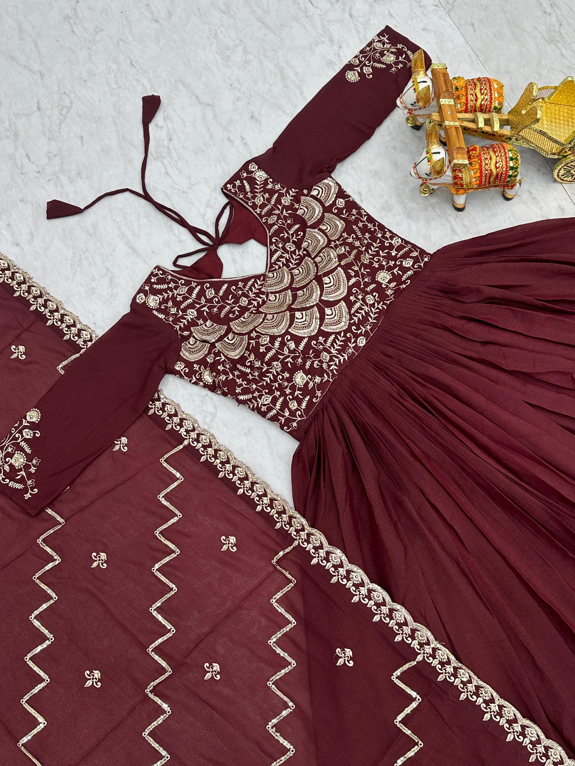 Product Image - Designer Georgette Festive Gown with Dupatta