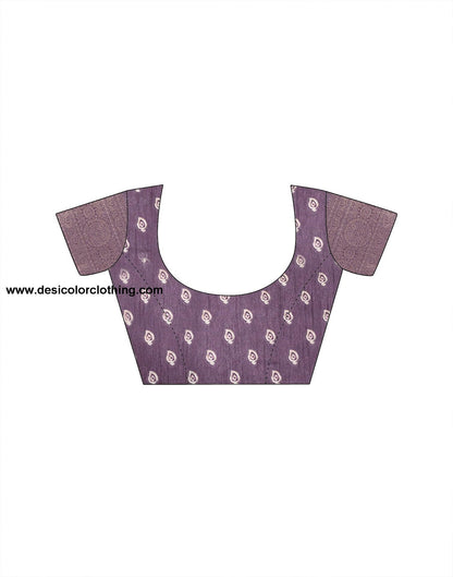Purple Silk Printed Saree