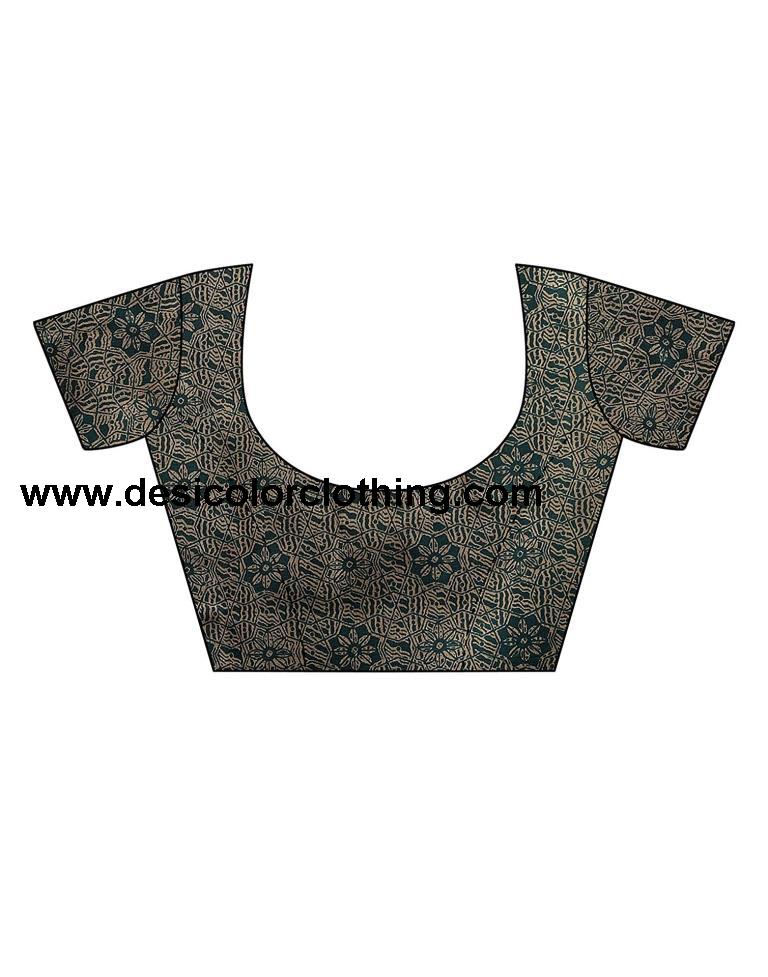 Turquoise Blue Coloured Poly Silk Printed Casual saree
