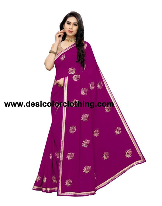 Orchid Embroidery Saree | 1488S113