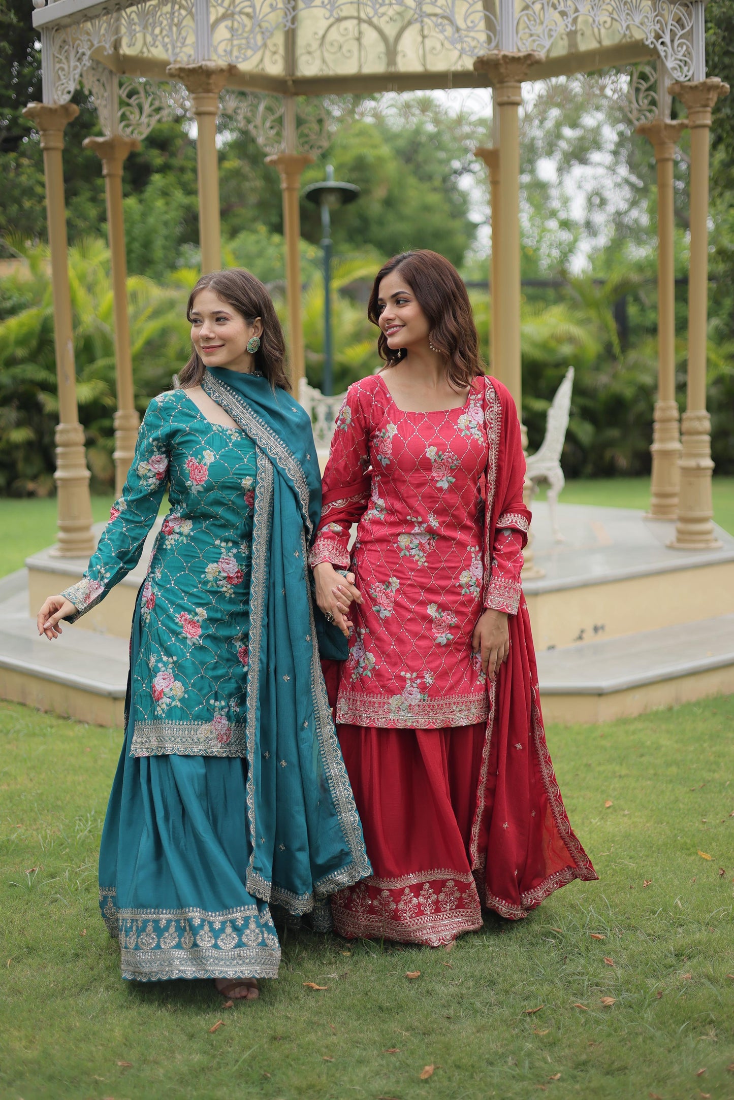 Product Image - Premium Designer Georgette Kurti-Plazo-Dupatta Set