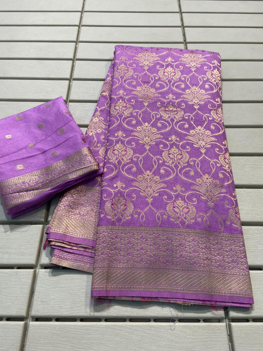 Product Image - Designer Crepe Khadi Silk Saree with Zari Pallu