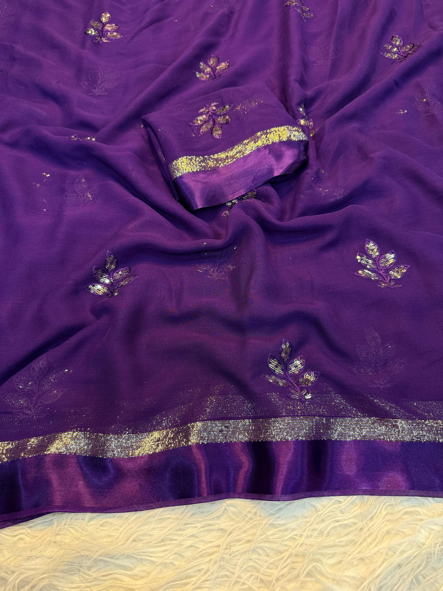 Product Image - Designer Georgette Saree with Elegant Embroidery
