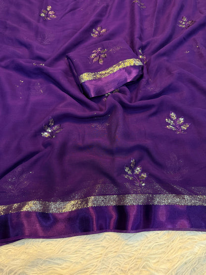 Product Image - Designer Georgette Saree with Elegant Embroidery