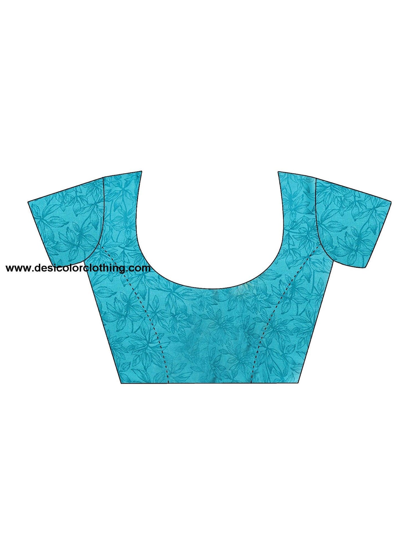 Turquoise Georgette Printed Saree