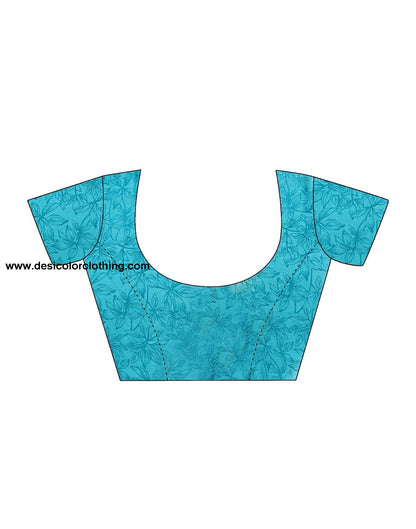 Turquoise Georgette Printed Saree