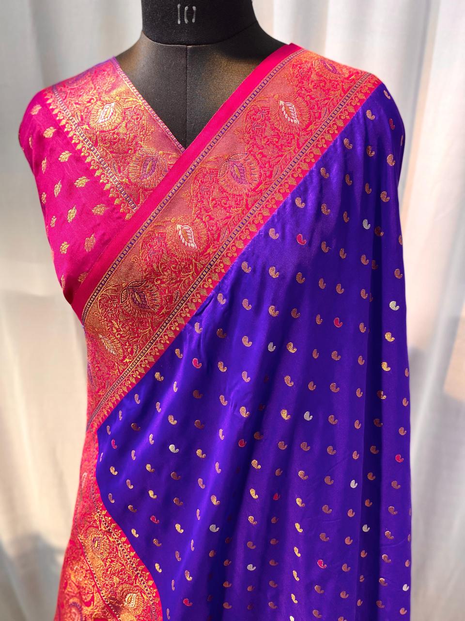 Product Image - Exquisite Pure Soft Paithani Silk Saree with Contrast Weaving Border