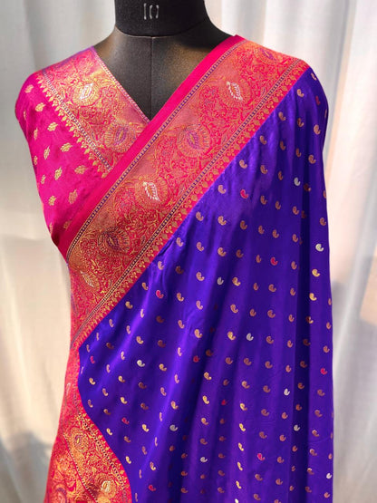 Product Image - Exquisite Pure Soft Paithani Silk Saree with Contrast Weaving Border
