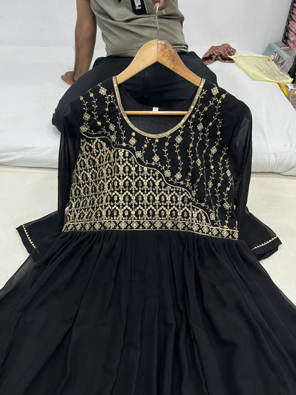 Product Image - Elegant Black Designer Gown - Sindoor