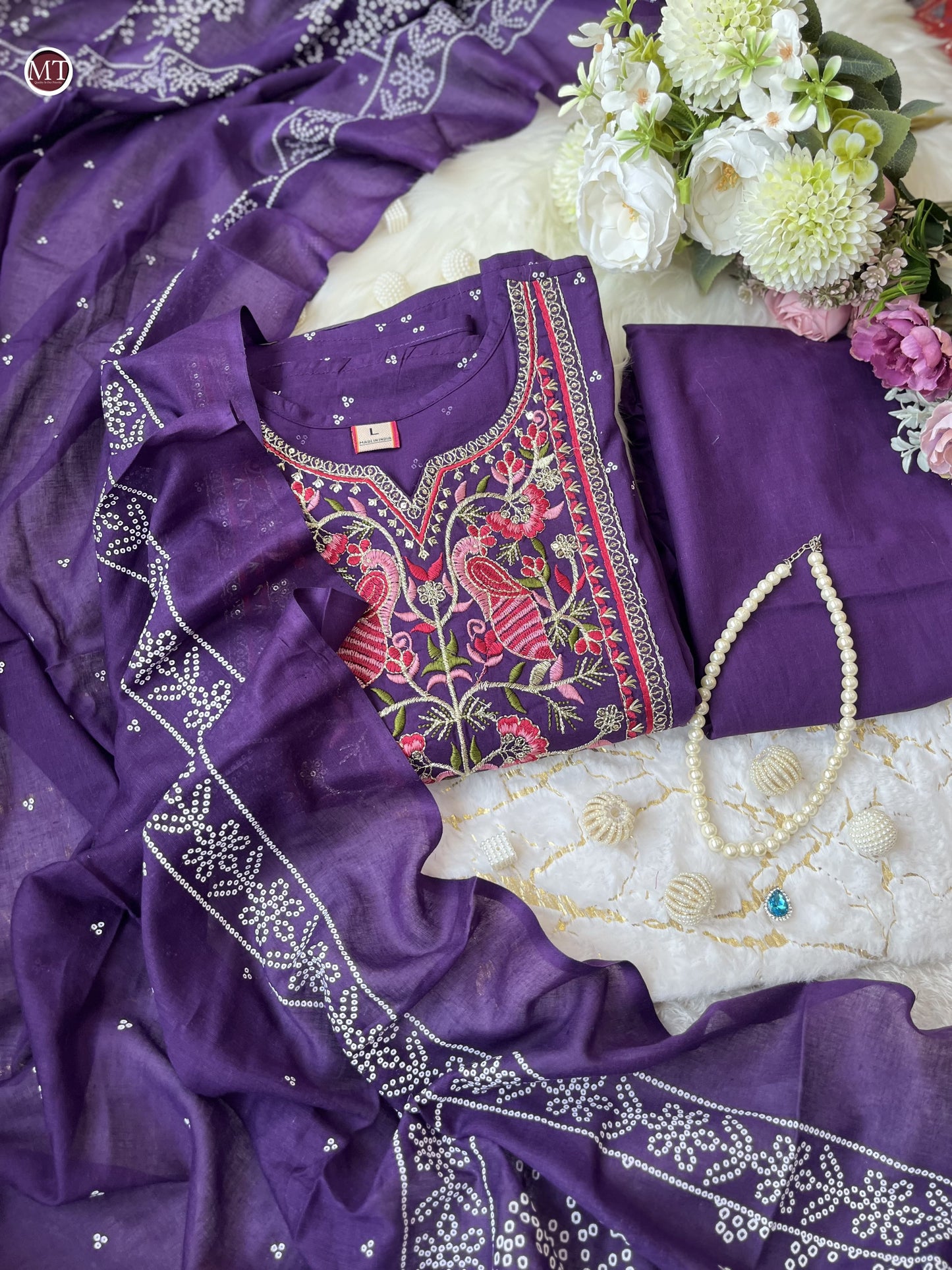 Product Image - Pure Cotton Hand Embroidery Work Suit Set