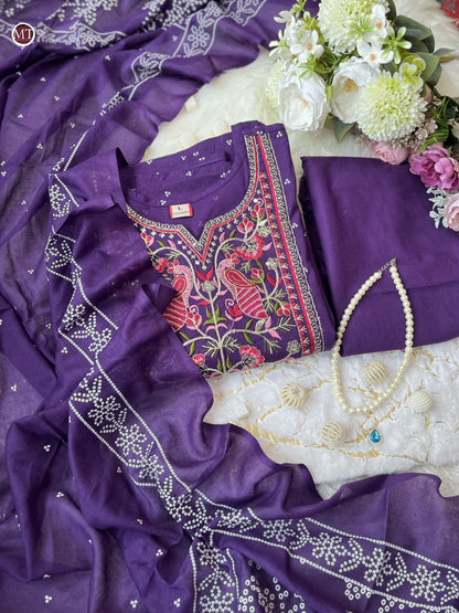 Product Image - Pure Cotton Hand Embroidery Work Suit Set