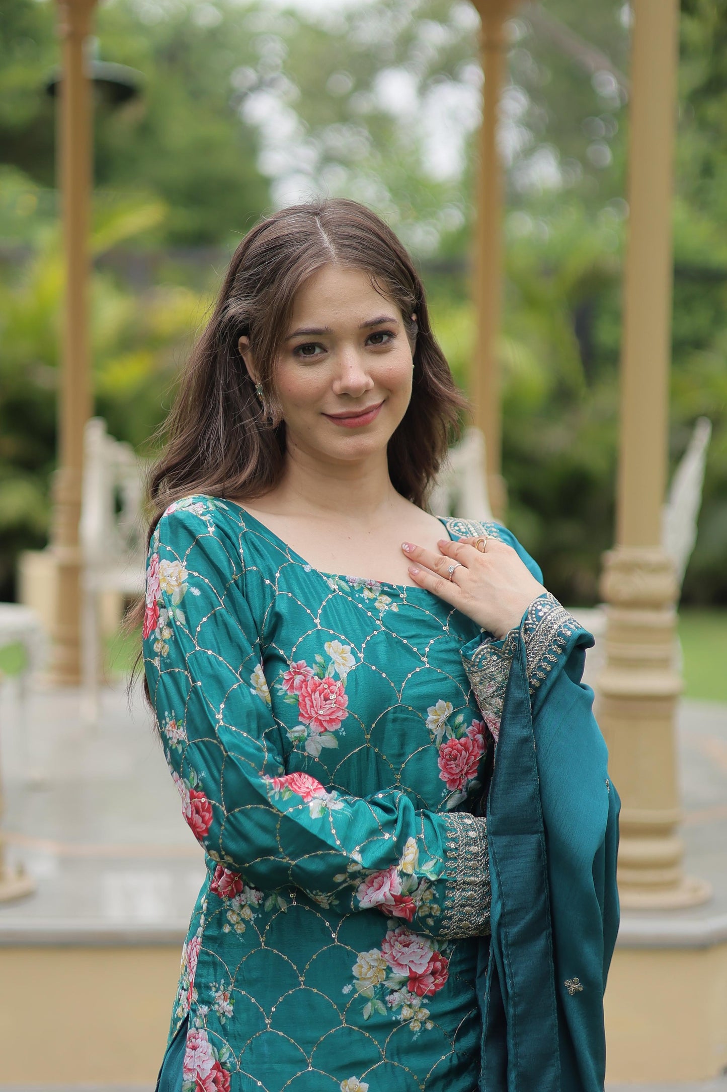 Product Image - Premium Designer Georgette Kurti-Plazo-Dupatta Set