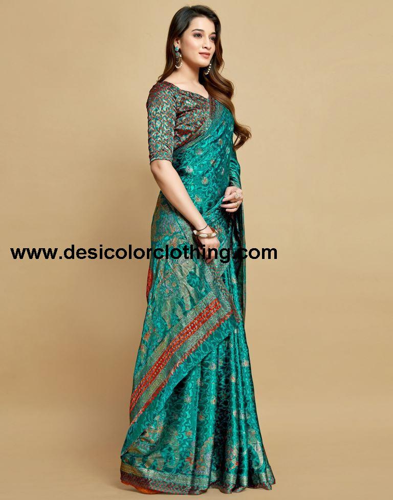 Rama Green Silk Saree