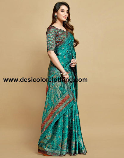 Rama Green Silk Saree