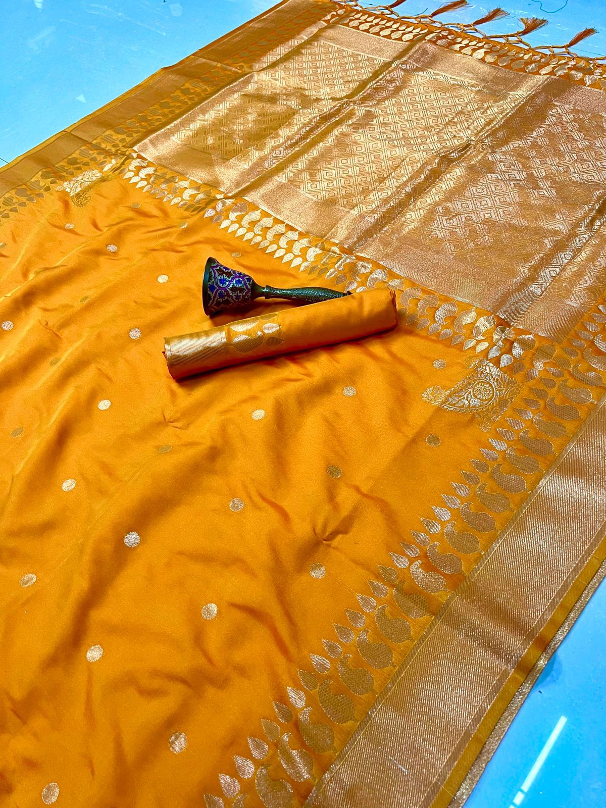 Product Image - Exquisite Pure Silk Banarasi Saree with Gold Jari and Butta Design