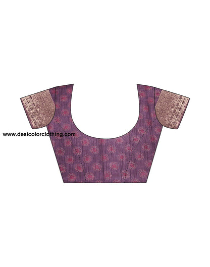 Purple Silk Printed Saree
