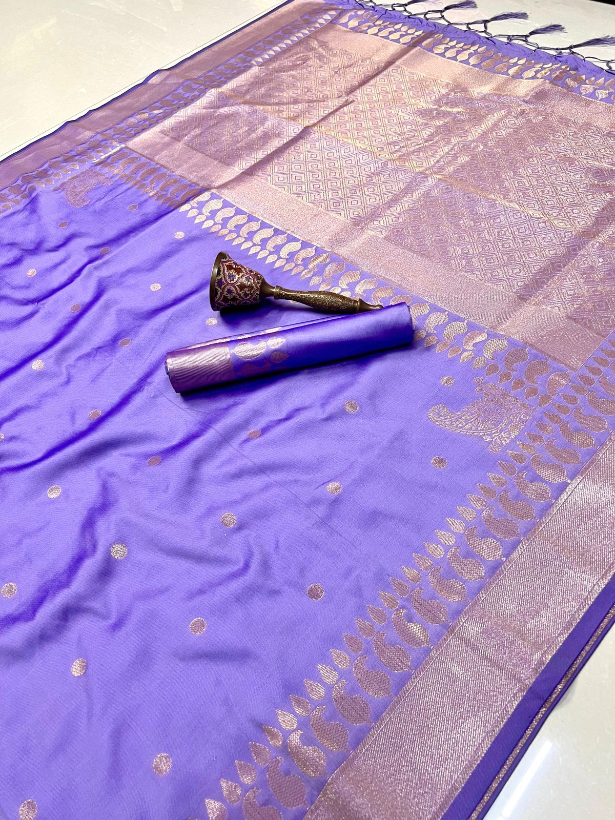 Product Image - Exquisite Pure Silk Banarasi Saree with Gold Jari and Butta Design