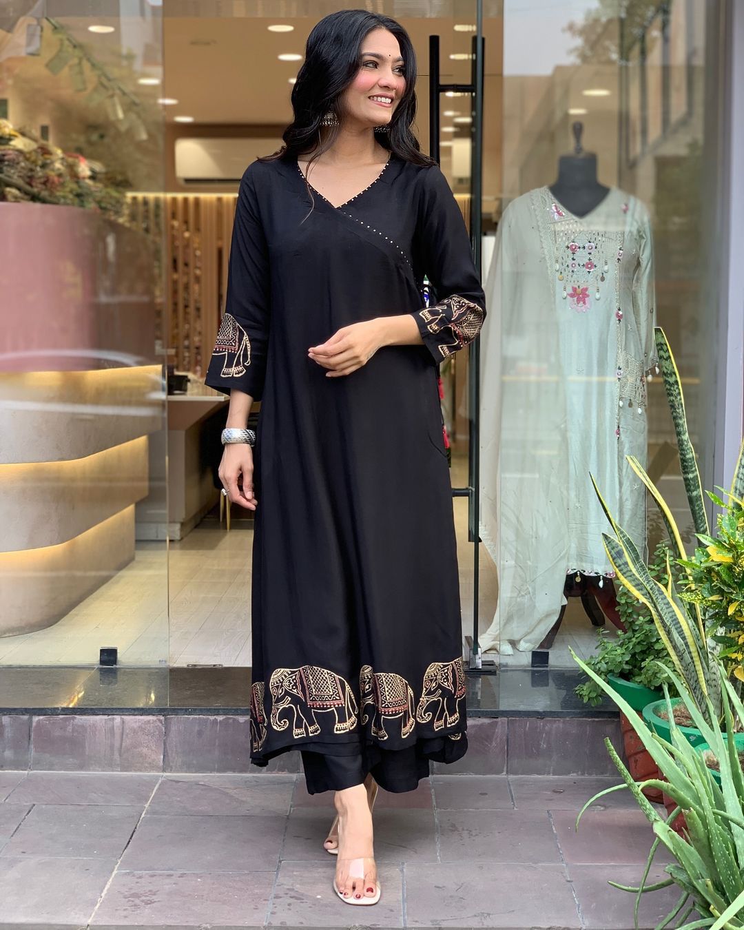 Product Image - X-Lady Festive 2025 Collection: Black Elephant Heavy Suit Set