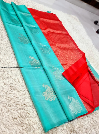 Kanchipuram Handwoven High Quality Lite Weight Soft Silk Sarees