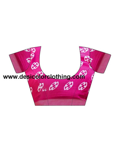 Rani Pink Silk Printed Saree