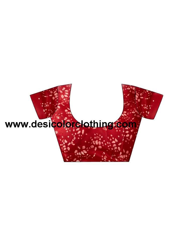 Red Cotton Printed Sarees
