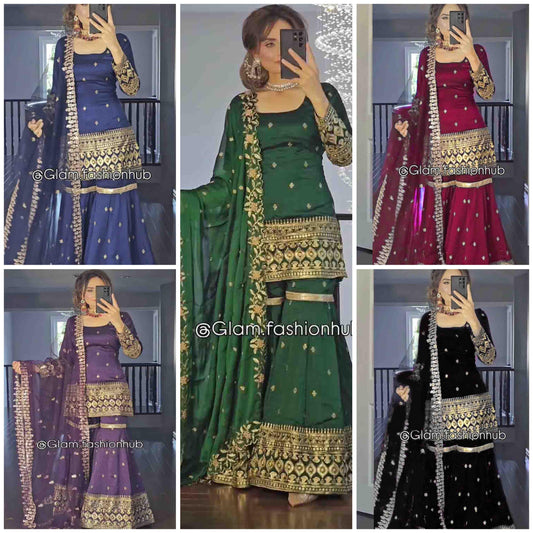 Elegant Designer Sharara Suits – Premium Party Wear for Women | DesiColorClothing Canada

⸻

✅ SEO Meta Description:

Discover our stunning collection of Designer Sharara Suits at DesiColorClothing in Oshawa, Canada. Perfect for weddings, parties, and fes