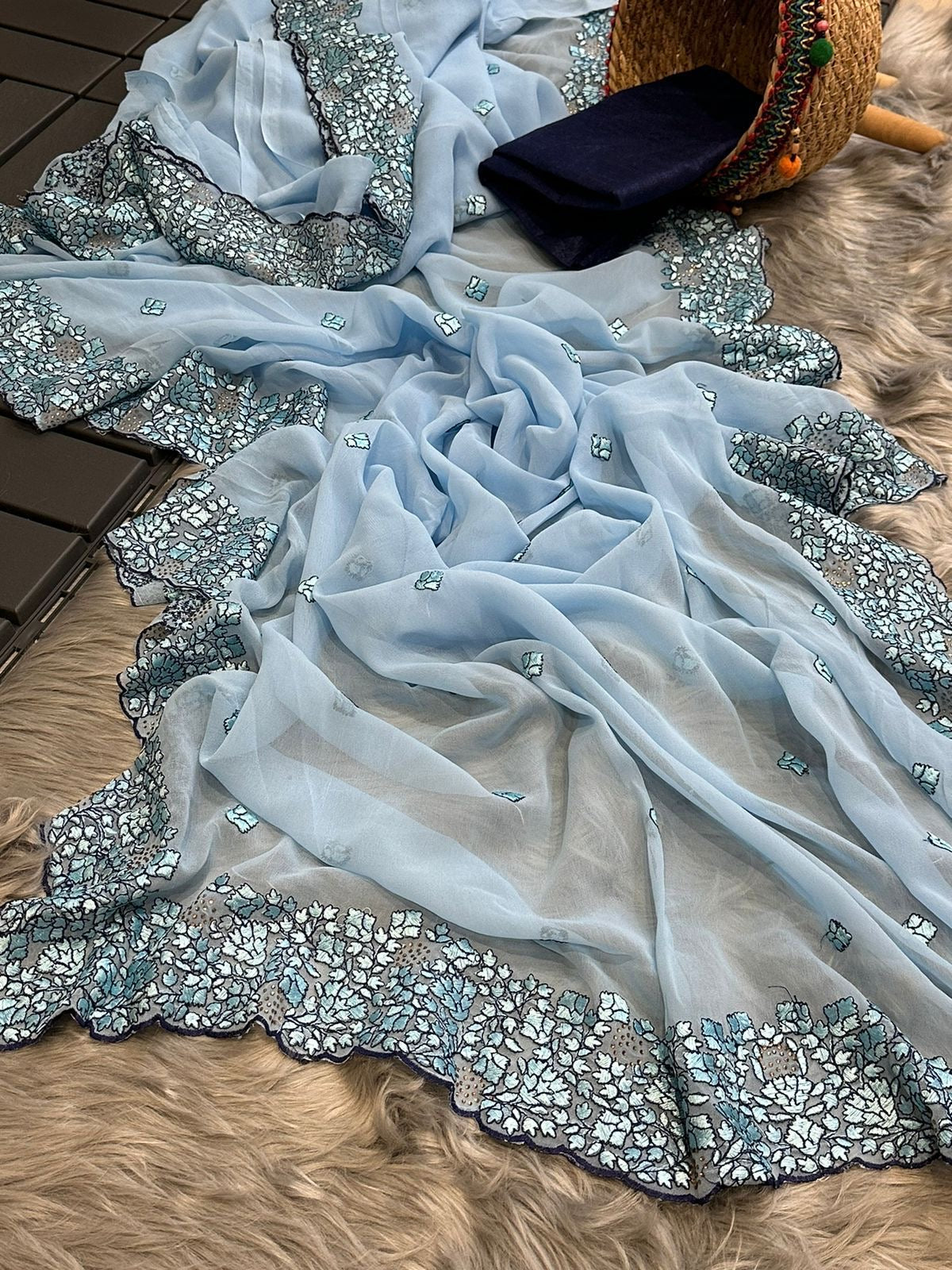 Pure Georgett silk saree