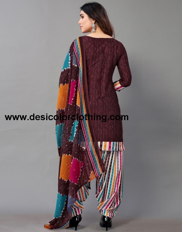 Printed Polyester Unstitched Salwar Suit Material
