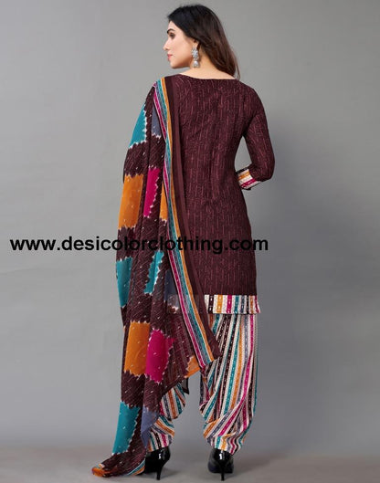 Printed Polyester Unstitched Salwar Suit Material