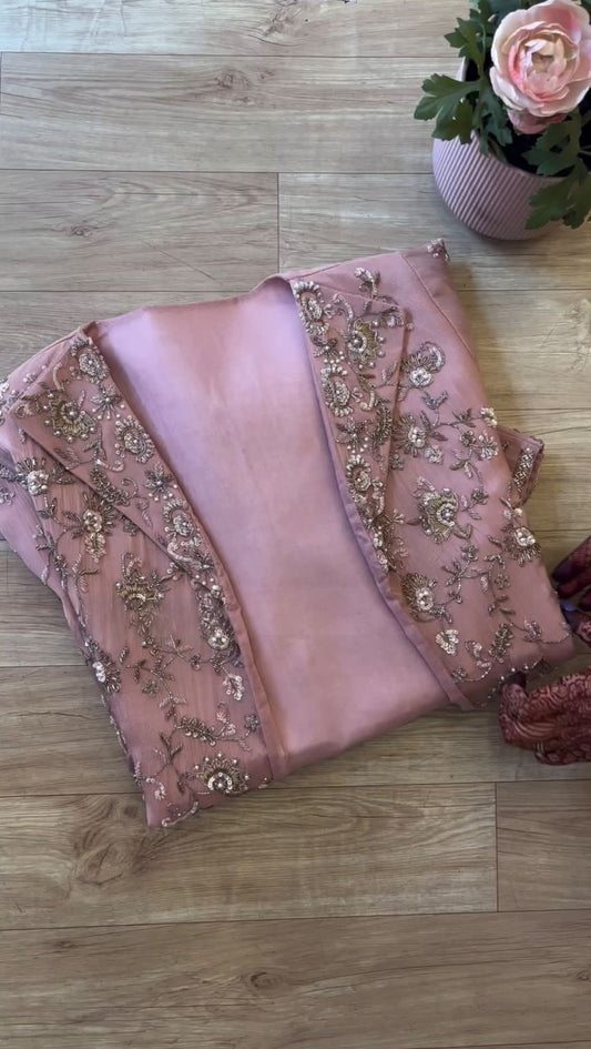Product Image - Designer Western Style Fiona Silk Cordding Sequence Work Blazer/Koti, Tube Choli with Circular Palzo