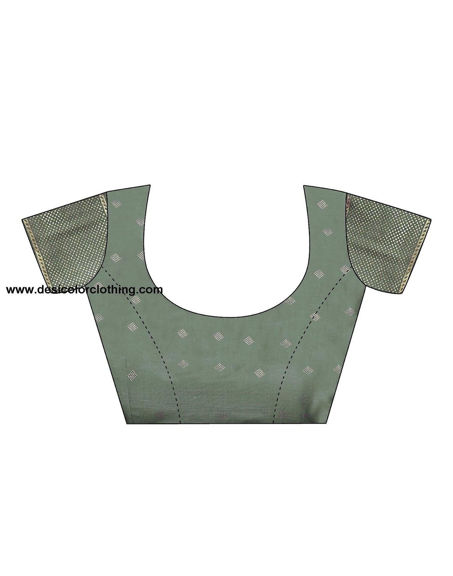 Dark Pista Green Printed Silk Saree