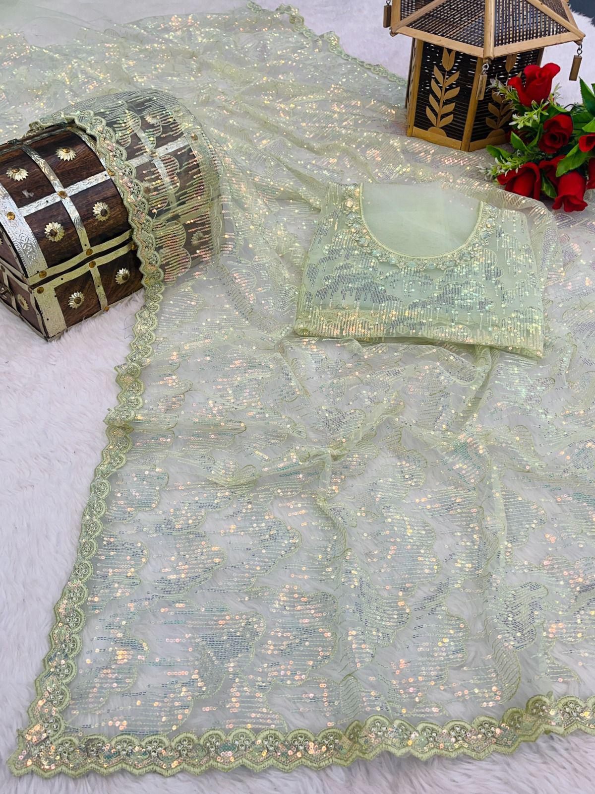 Product Image - Exquisite Designer Georgette Saree with Sequin Work