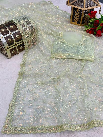 Product Image - Exquisite Designer Georgette Saree with Sequin Work