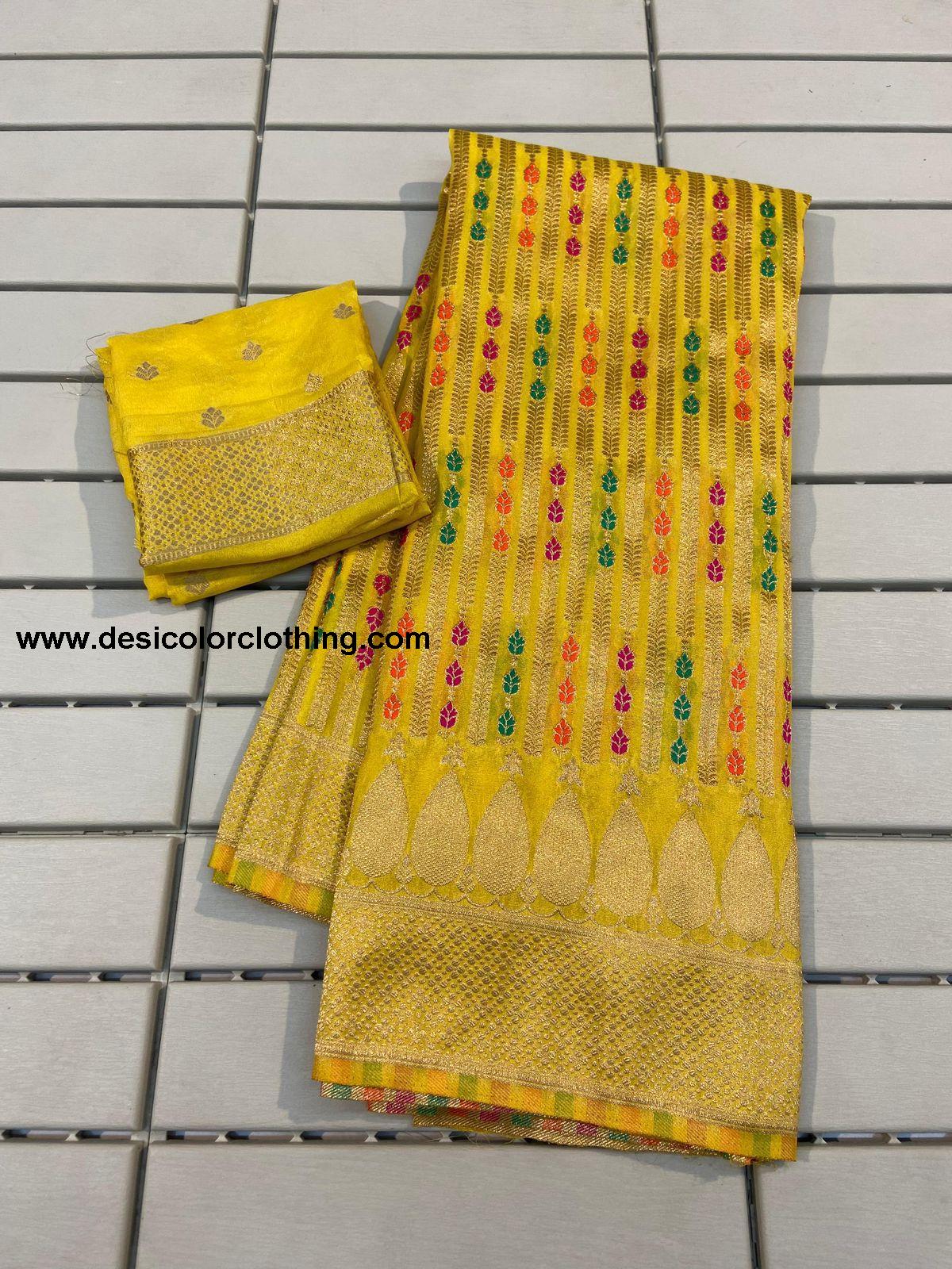 Pure Crepe Khadi Silk Saree with Elegant Zari Work