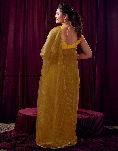 Turmeric Net Plain Saree