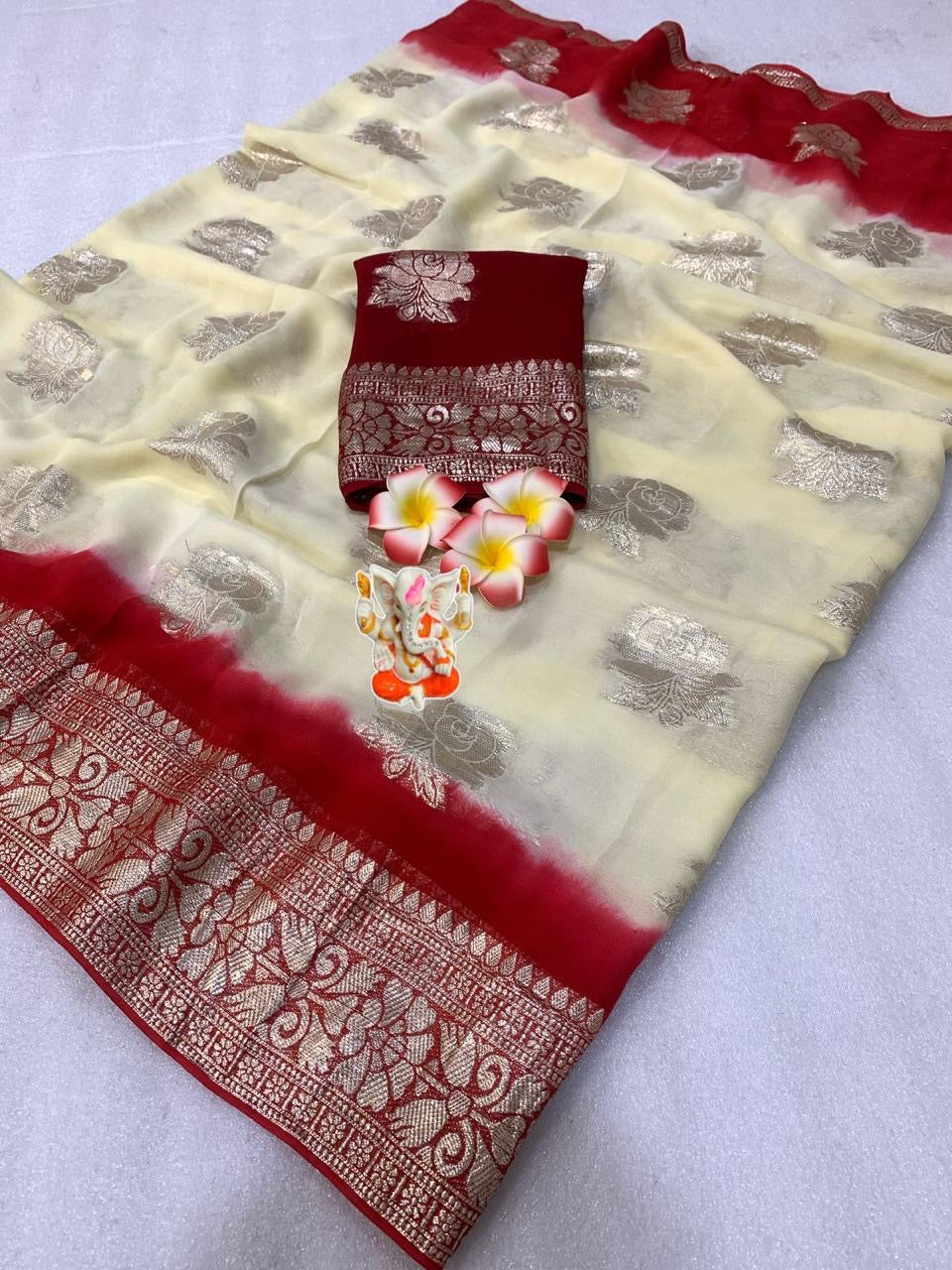 Designer Fancy Georgette Sarees for Party Wear DesiColorClothing