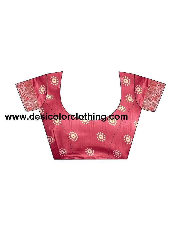 Punch Pink Silk Printed Saree