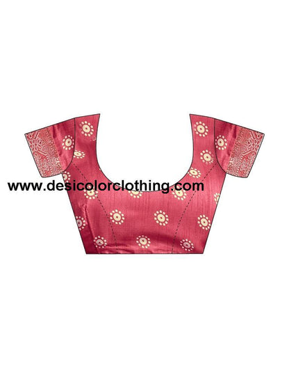 Punch Pink Silk Printed Saree