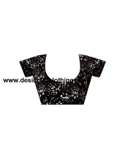 Black Cotton Printed Sarees