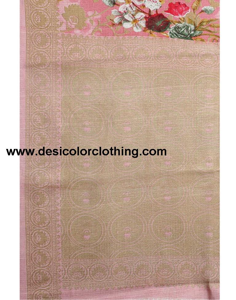 Rose Pink Khadi Silk Saree | 2108S237