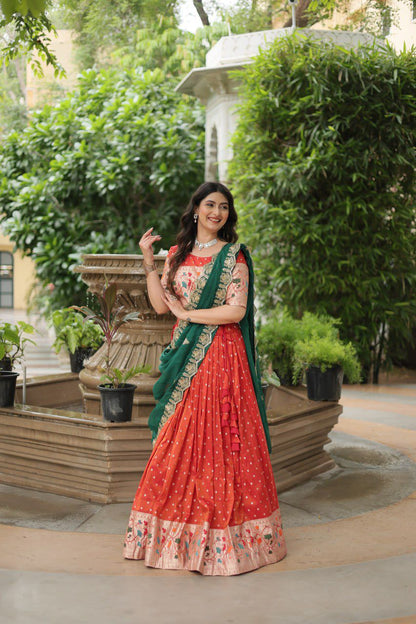 Product Image - Designer Cosmos Jacquard Lehenga Choli with Dupatta - Elegant Festive & Wedding Attire