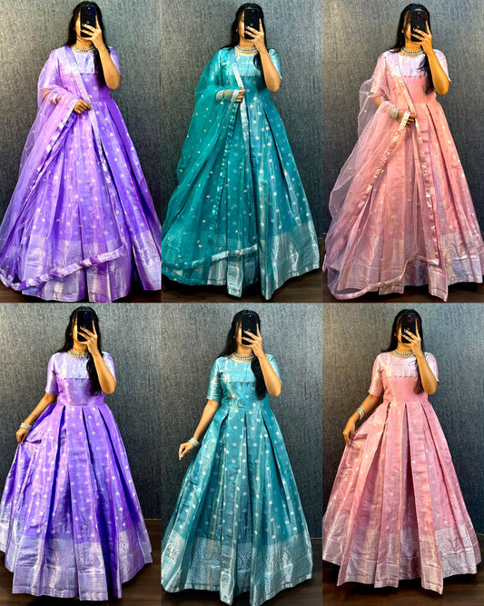 Product Image - Exclusive Designer Georgette Gown - Perfect for Festive and Wedding Wear