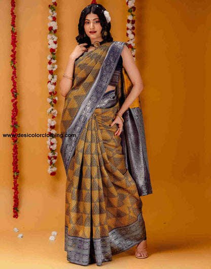 Blue Silk Woven Saree