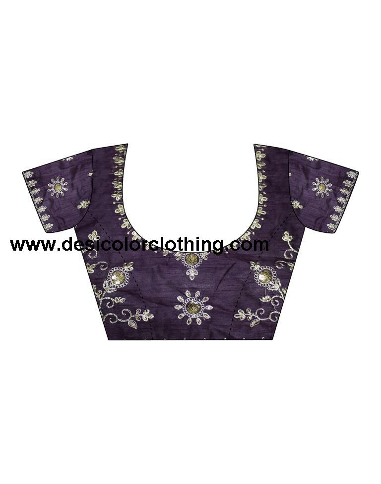 Deep Purple Georgette Plain Saree