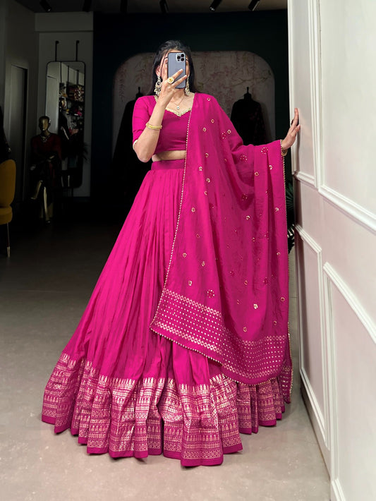 Product Image - Exquisite Chanderi Lehenga Choli for Weddings & Festive Wear